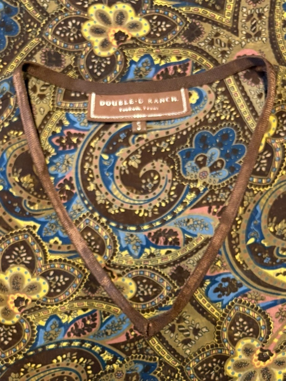Double D Ranch Y2K Woodlands Paisley Georgette Tank Top Womens S Coastal Cowgirl - Picture 9 of 10